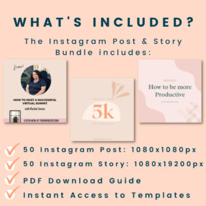 Blush Pink Instagram Post & Story Templates - Lady Boss Design
